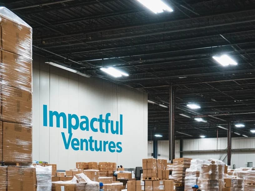 Palletized and shrink-wrapped lots on the Impactful Ventures warehouse floor