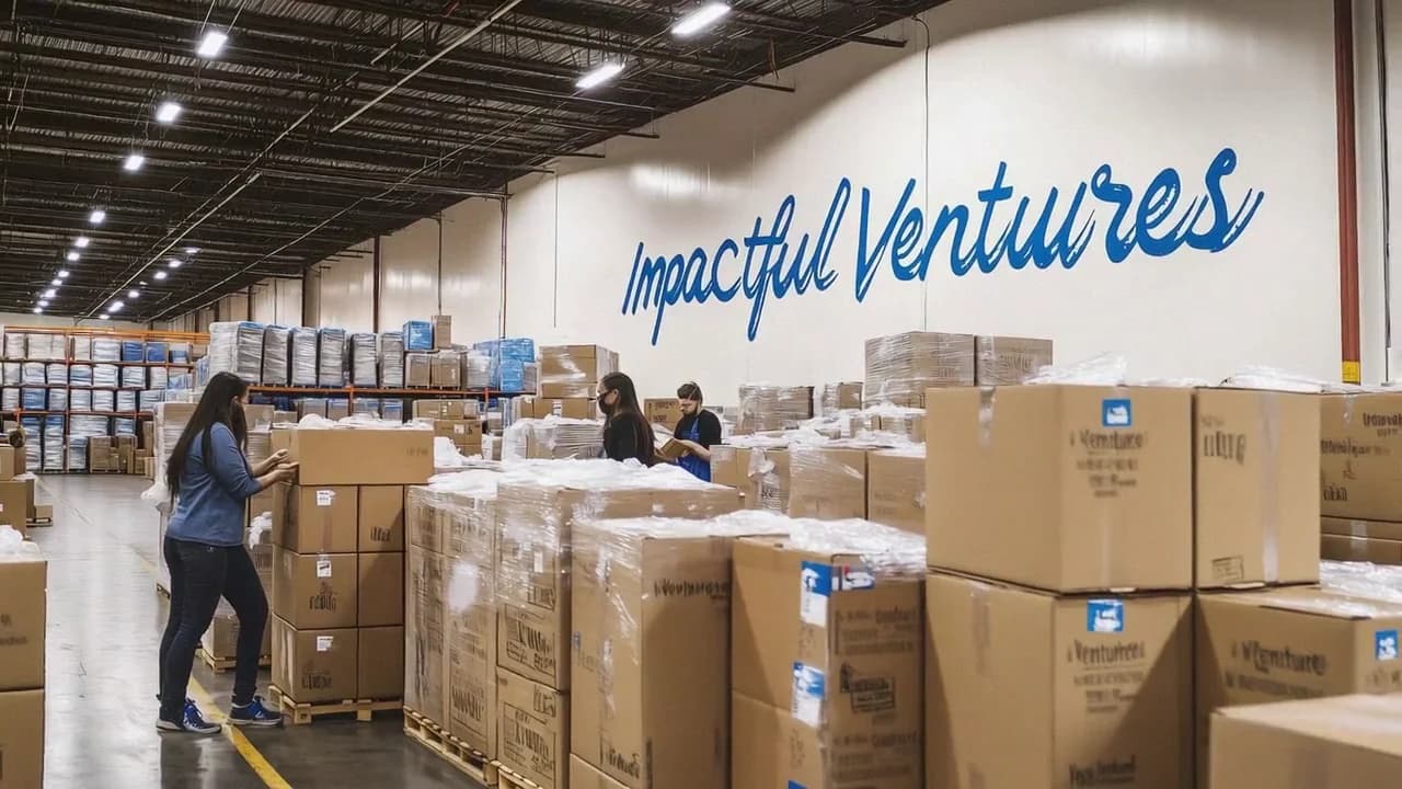 The Impactful Ventures warehouse floor with staged pallets