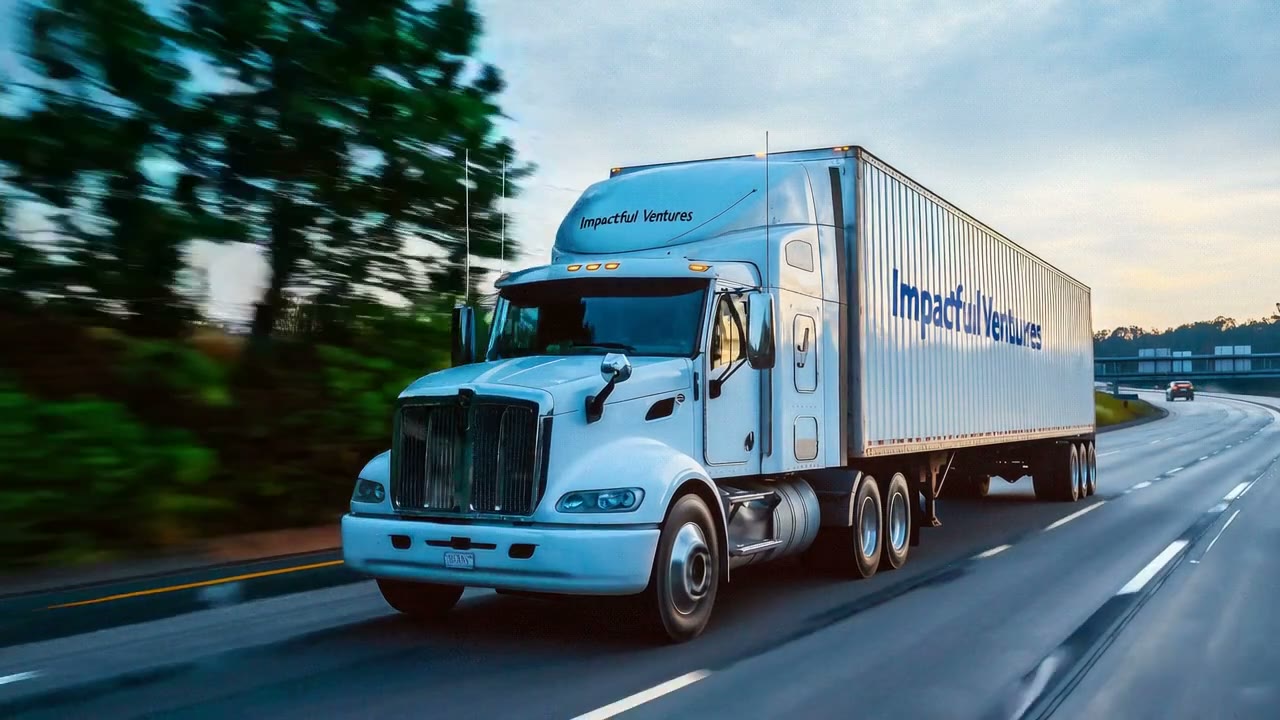 Impactful Ventures branded freight on the highway