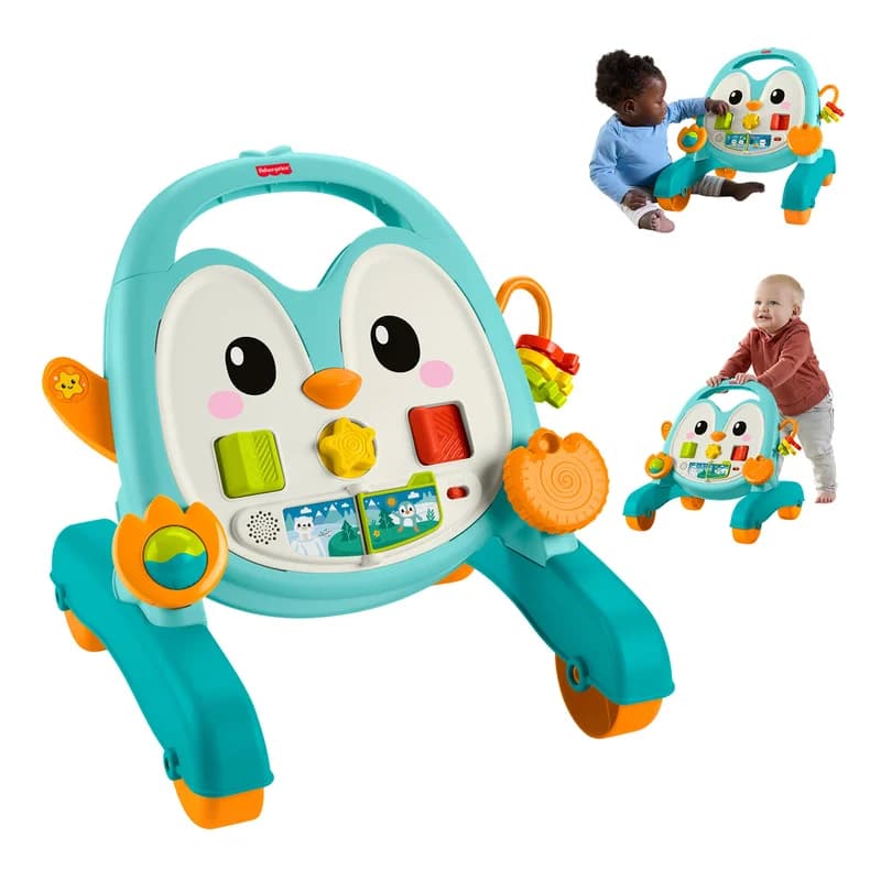 Fisher-Price 2-In-1 Musical Penguin Activity Walker, Baby To Toddler Push Along Toy