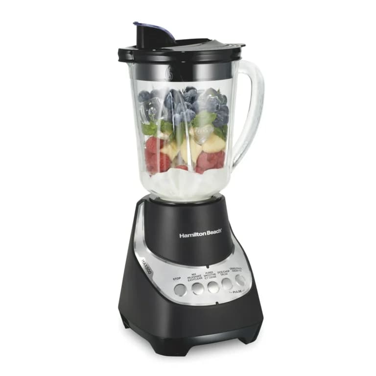 Hamilton Beach Wave Action Quiet Blender, 48 oz Glass Jar, 12 Functions