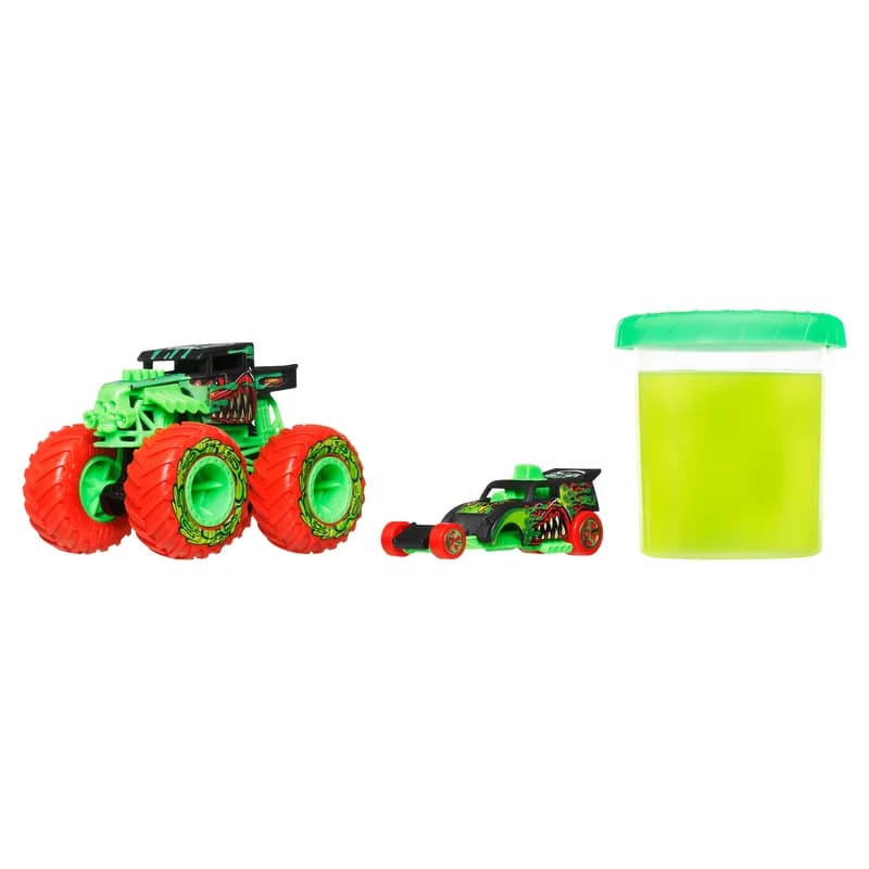 Hot Wheels Monster Trucks Mutant Chaos Toy Truck, Die-Cast Car & 4 Oz. Of Slime